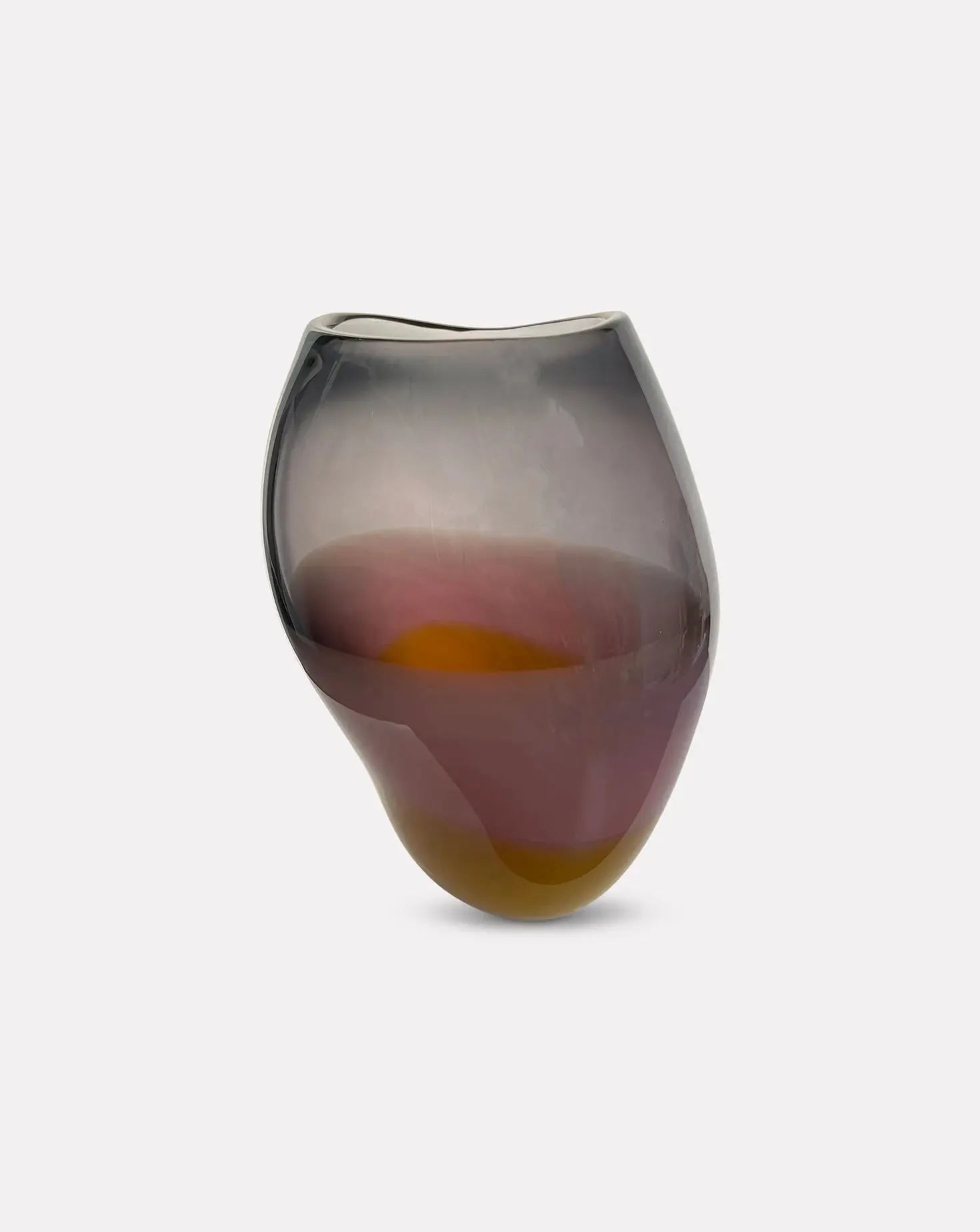 Charcoal Blush Glass Vessel