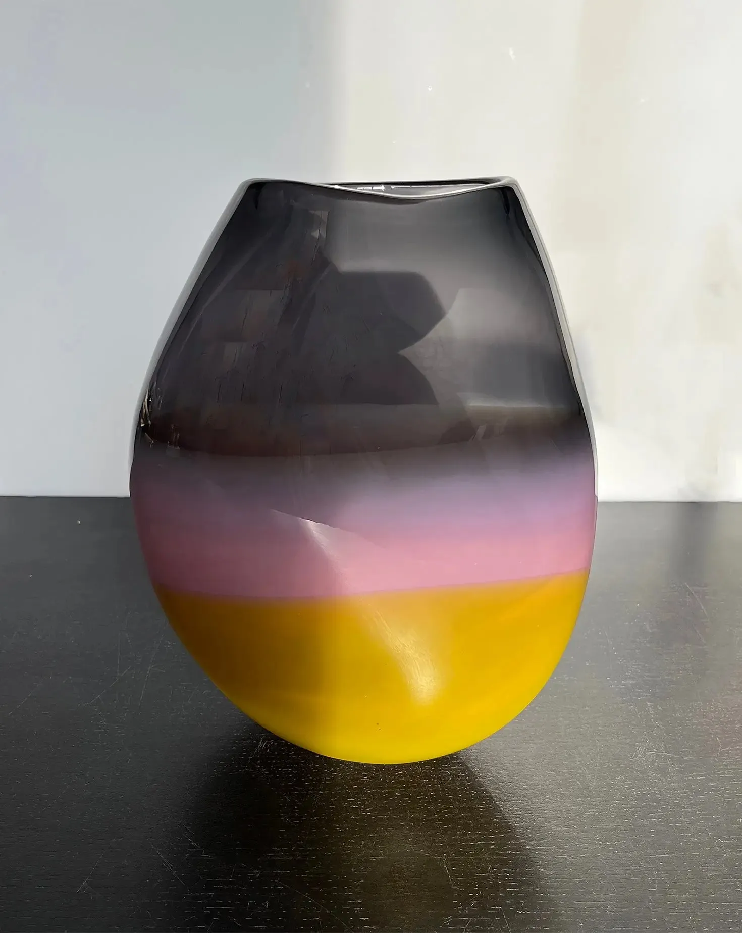 Charcoal Blush Glass Vessel