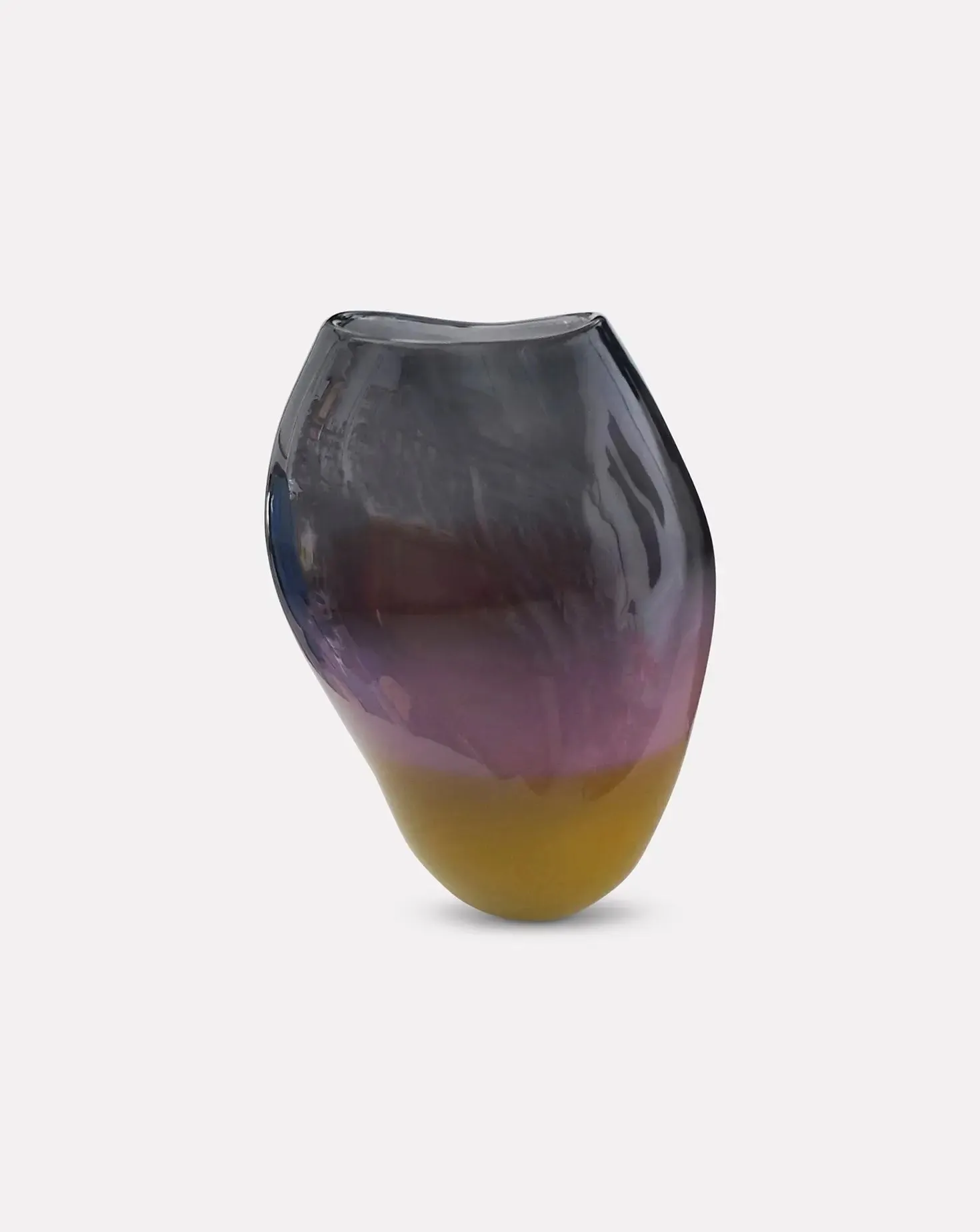 Charcoal Blush Glass Vessel