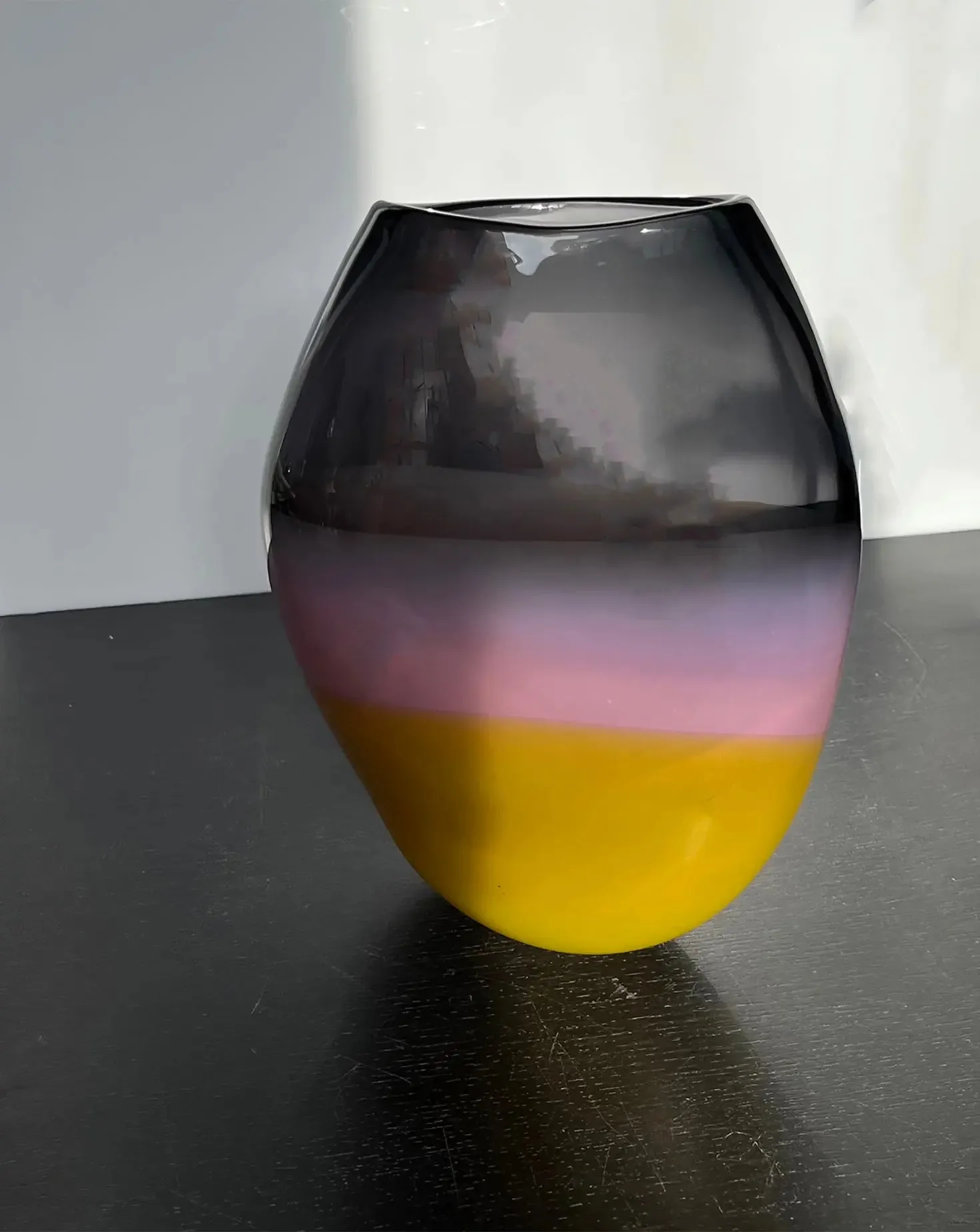 Charcoal Blush Glass Vessel