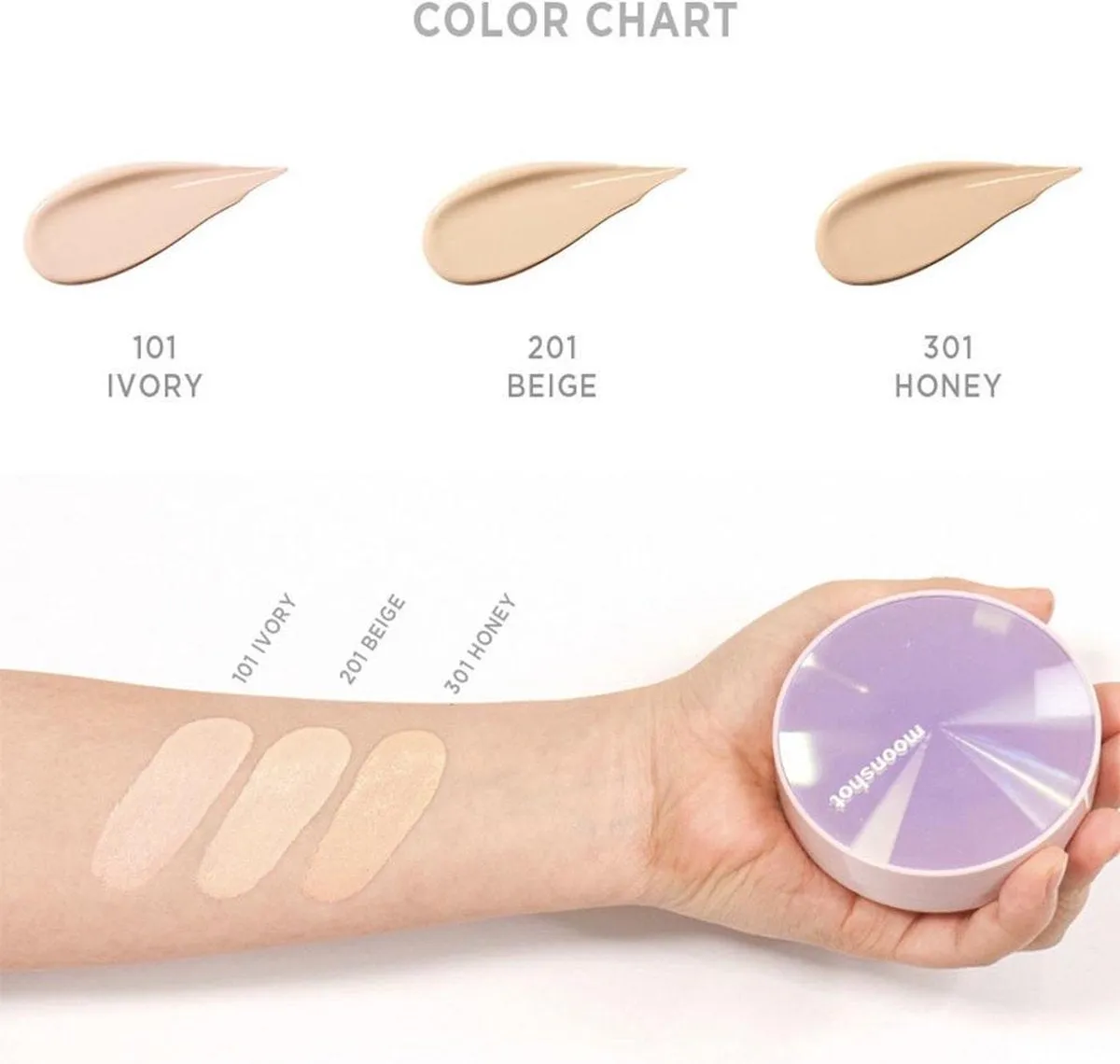 Moonshot Micro Glassyfit Cushion SPF50  PA**** 201 Beige 15g