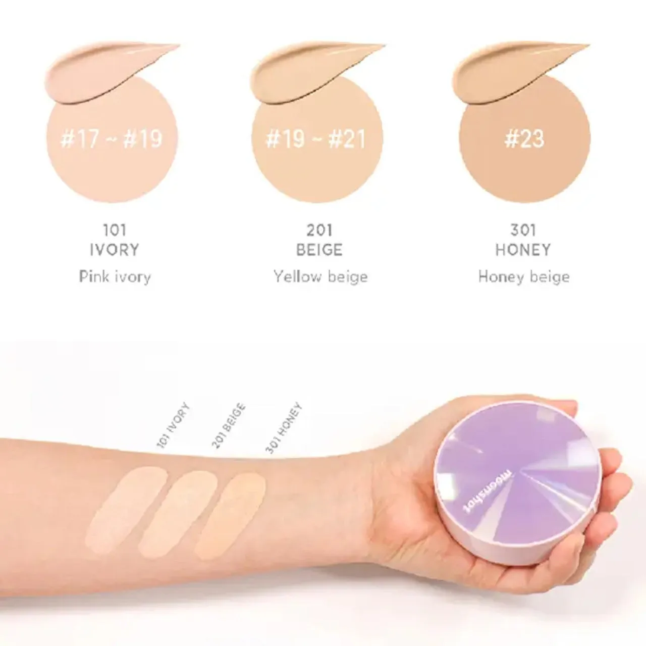 Moonshot Micro Glassyfit Cushion SPF50  PA**** 201 Beige 15g