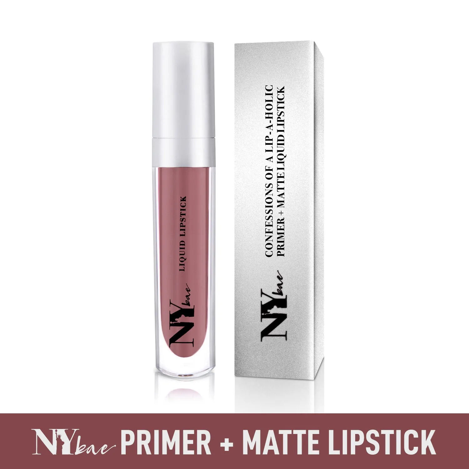 NY Bae Confessions of a Lip-a-holic Liquid Lipstick | Primer   Matte | Nude Brown | Long Lasting- Ladies Night 6 (4.5 ml)