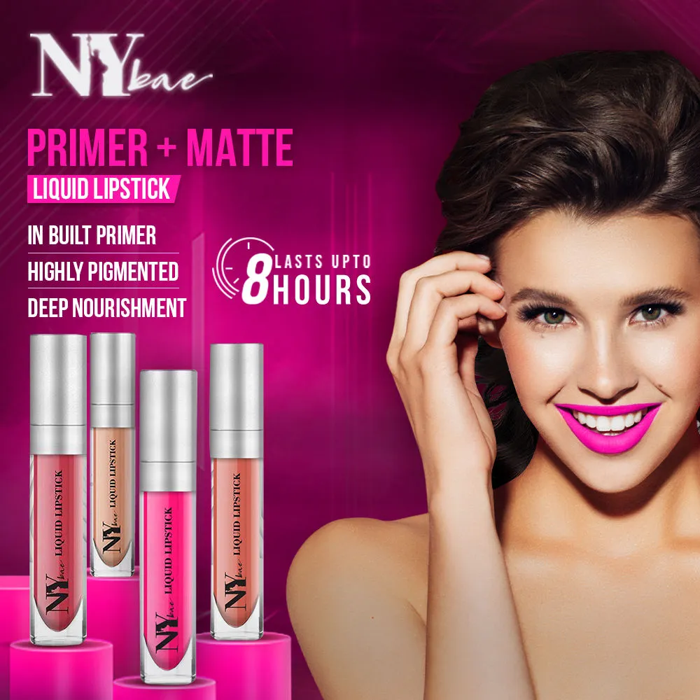 NY Bae Confessions of a Lip-a-holic Liquid Lipstick | Primer   Matte | Nude Brown | Long Lasting- Ladies Night 6 (4.5 ml)