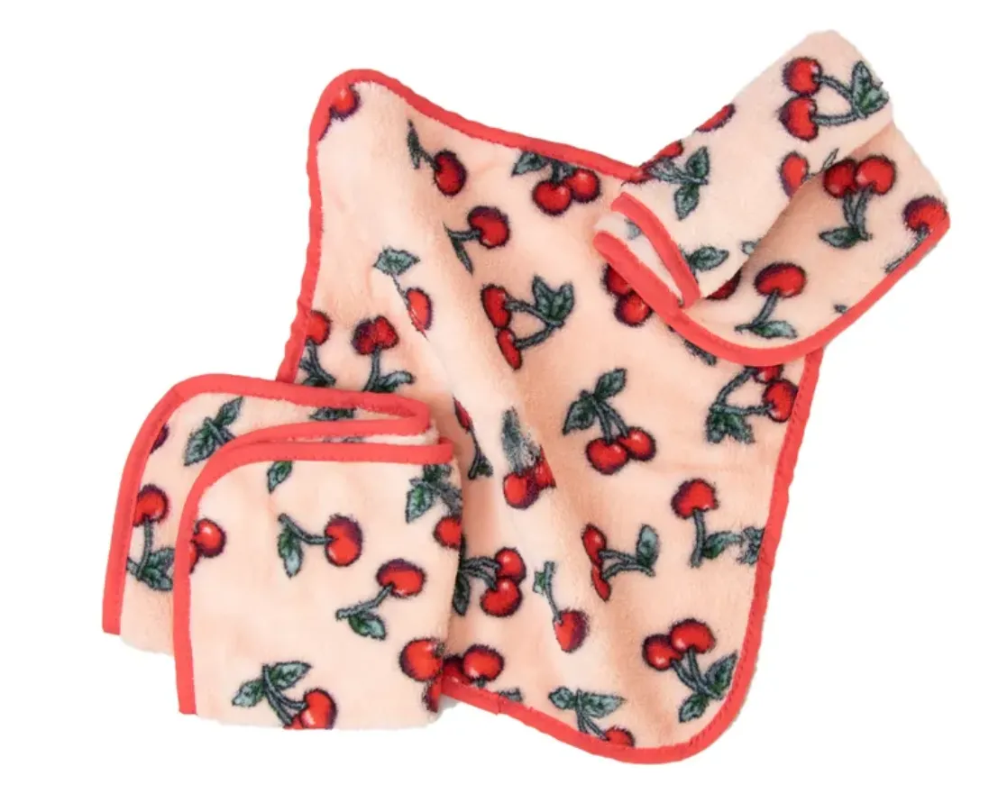 Vintage Cherry Make Up Removing Face Cloth - Pack of 3