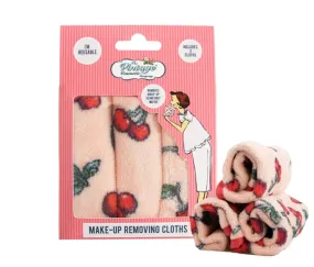 Vintage Cherry Make Up Removing Face Cloth - Pack of 3