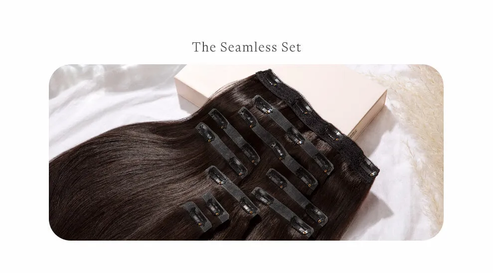 Warm Blonde Highlighted, 20" Seamless Clip-In Hair Extensions, F60/27A | 180g
