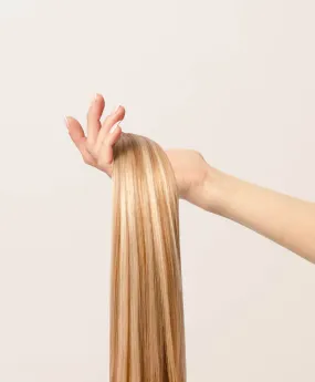 Warm Blonde Highlighted, 20" Seamless Clip-In Hair Extensions, F60/27A | 180g